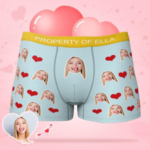 Custom Face Boxer with Text Inscribed Waist