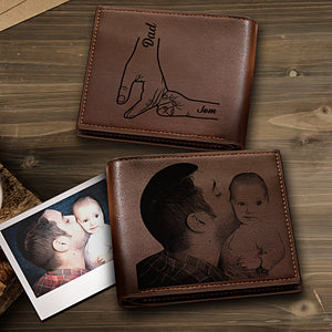 Father's Day Gifts Custom 1-5 Kids Personalized Names Fists Wallet Men's Bifold Wallet for Dad - MadeMineAU