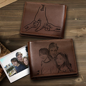 Father's Day Gifts Custom 1-5 Kids Personalized Names Fists Wallet Men's Bifold Wallet for Dad - MadeMineAU