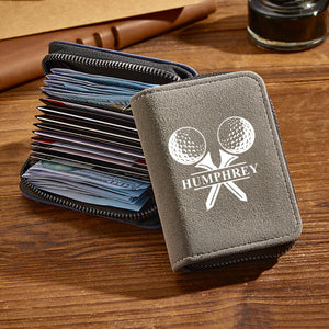 Personalized Leather Golf Wallet with 18 Card Slots Card Holder Wallet Gift for Men - MadeMineAU