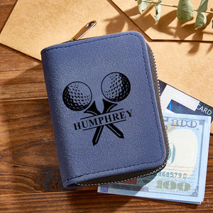 Personalized Leather Golf Wallet with 18 Card Slots Card Holder Wallet Gift for Men - MadeMineAU