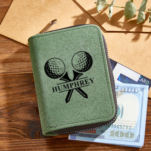 Personalized Leather Golf Wallet with 18 Card Slots Card Holder Wallet Gift for Men - MadeMineAU