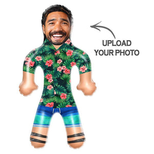 Personalized Custom Minime Balloon Hawaiian Shirt Red Flowers Funny Inflatable Man Printed Face For Party Favors Personalized Minime Balloon - MadeMineAU