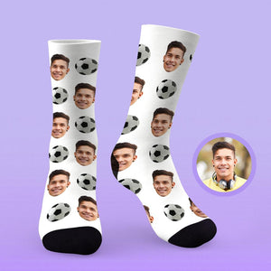 Custom Face On Socks Personalized Photo Socks Best Sports Fan's Gifts Idea - Football - MadeMineAU