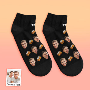 Custom Low Cut Ankle Face Socks Beer Party Socks - MadeMineAU