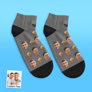 Custom Low Cut Ankle Face Socks Beer Party Socks - MadeMineAU