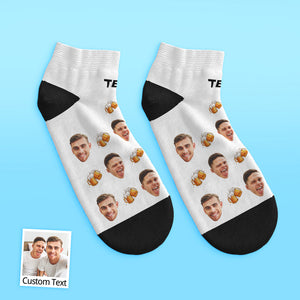 Custom Low Cut Ankle Face Socks Beer Party Socks - MadeMineAU