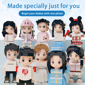 Photo Duddu Brick Figures Customization Romantic Gifts DIY Single Duddu Brick Figures Holiday Duddu Brick Figures Ornaments For Girls - MadeMineAU