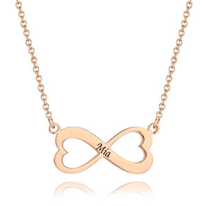 Engraved Necklace with Infinity Design 14K Gold Plated - MadeMineAU