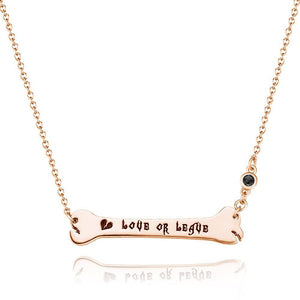 Engraved Necklace Name Necklace Bone Bar Necklace with Broken Heart Gifts Rose Gold Plated Silver - MadeMineAU