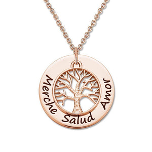 Engraved Necklace Name Necklace Mothers Meaningful Gifts Family Tree Necklace Rose Gold Plated Silver - MadeMineAU