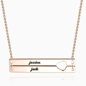 Engraved Double Bar Necklace 14k Gold Plated Silver - MadeMineAU