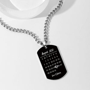 Custom Engraved Photo Necklace Photo And Date Perfect Gift For Couple On Anniversary