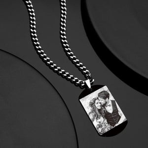 Custom Engraved Photo Necklace Photo And Date Perfect Gift For Couple On Anniversary