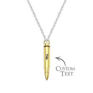 Custom Name Necklace Metal Bullet Cool Gift for Men - soufeelus