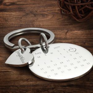 Personalized Calendar Key-chain Significant Date Marker Gift for Couples - MadeMineAU