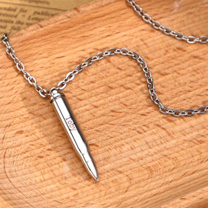 Custom Name Necklace Metal Bullet Cool Gift for Men