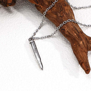 Custom Name Necklace Metal Bullet Cool Gift for Men