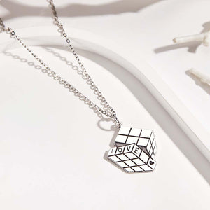 S925 Silver Pendant Necklace Customizable Love Cube Pendant Necklace Fine Jewelry Gifts