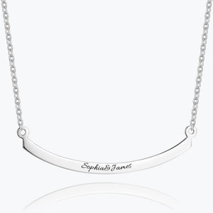 Engraved Bar Necklace Silver - MadeMineAU