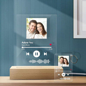 Custom Spotify Code Music Acrylic Glass Plaque 4 in 1 Gifts For Father