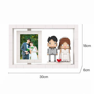 Full Body Customizable 2 People Custom Brick Figures Photo Frame Small Particle Block Home Decor Brick Me Figures - MadeMineAU