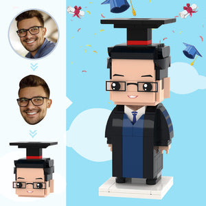 Graduation Gifts Custom Head Brick Figures Personalized Bachelor's Degree Uniform Brick Figures Small Particle Block Toy - MadeMineAU