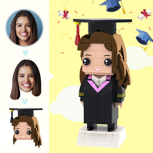 Graduation Gifts Custom Head Brick Figures Personalized Bachelor of Arts Uniform Brick Figures Small Particle Block Toy - MadeMineAU