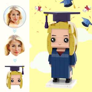 Graduation Gifts Custom Head Brick Figures Personalized Master's Degree Clothes Brick Figures Small Particle Block Toy - MadeMineAU