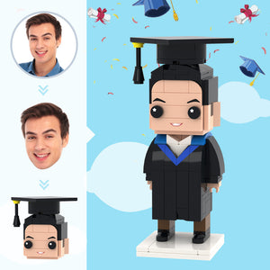 Graduation Gifts for Him Custom Head Brick Figures Personalized Graduation Dress Brick Figures Small Particle Block Toy - MadeMineAU