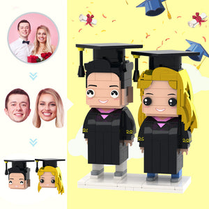 Graduation Gifts Customizable Head 2 People Custom Graduation Dress Brick Figures Small Particle Block Toy - MadeMineAU