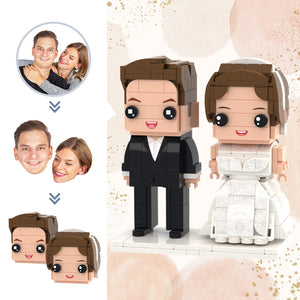 Wedding Gifts Customizable Head 2 People Custom Brick Figures Wedding Photo Brick Figures - MadeMineAU