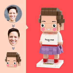 Customized Head Hug Me Brick Figures Small Particle Block Toy Customizable Brick Art Gifts for Him - MadeMineAU