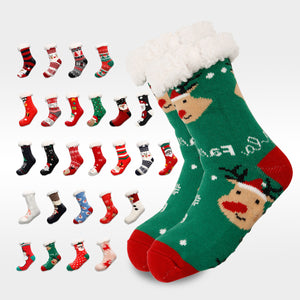 Christmas Socks Plush Coral Fleece Winter Home Christmas Socks Santa Claus Gift Thick Socks