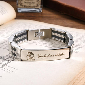 Personalized Photo Bracelet With Text Trendy Bracelet Father's Day Gift For Men - MadeMineAU