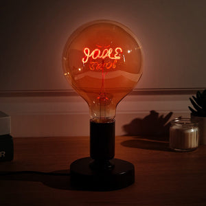 Personalized Household Gifts Custom Text Vintage Edison Led Filament Modeling Lamp Blue and Red Soft Light Bulbs - MadeMineAU