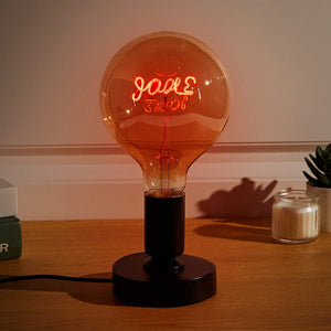 Personalized Household Gifts Custom Text Vintage Edison Led Filament Modeling Lamp Blue and Red Soft Light Bulbs - MadeMineAU