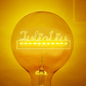 Custom Acrylic Name Led Vintage Edison Filament Modeling Lamp Soft Light Bulbs - MadeMineAU