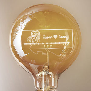 Custom Photo and Name Led Vintage Edison Personalized Acrylic Lamp Soft Light Bulbs - MadeMineAU