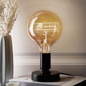 Custom Photo and Name Led Vintage Edison Personalized Acrylic Lamp Soft Light Bulbs - MadeMineAU