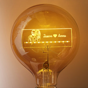 Custom Photo and Name Led Vintage Edison Personalized Acrylic Lamp Soft Light Bulbs - MadeMineAU