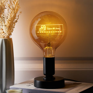 Custom Photo and Name Led Vintage Edison Personalized Acrylic Lamp Soft Light Bulbs - MadeMineAU