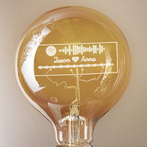 Custom Spotify Music Code Led Vintage Edison Personalized Acrylic Name Lamp Soft Light Bulbs - MadeMineAU