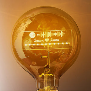 Custom Spotify Music Code Led Vintage Edison Personalized Acrylic Name Lamp Soft Light Bulbs - MadeMineAU