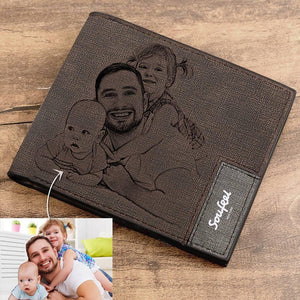 Men's Wallet, Personalized Wallet, Photo Wallet with Engraving Gift for Men - MadeMineAU