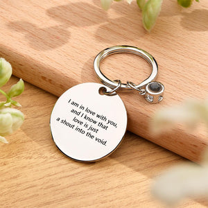 Custom Photo Projection Keychain Personalized Calendar with Text Key Ring - MadeMineAU