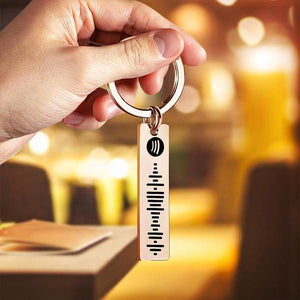 Custom Engraved Keychain Spotify Code And Name Keychain Scannable Code Technology Gifts For Father