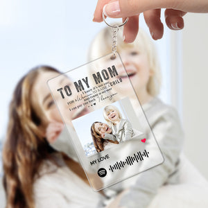 TO MY MOM - Custom Spotify Glass Plaque/Keychain/Night Light Gifts Mother's Day Gifts