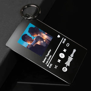 Custom Scannable Spotify Code Music Keychain for New Dad First Father's Day Gifts