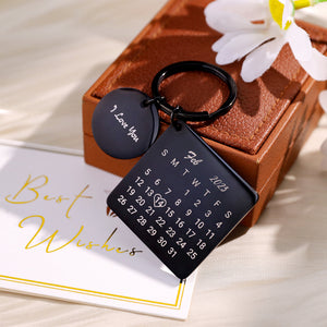 Personalised Calendar Keychain Date Keychain Anniversary Gifts